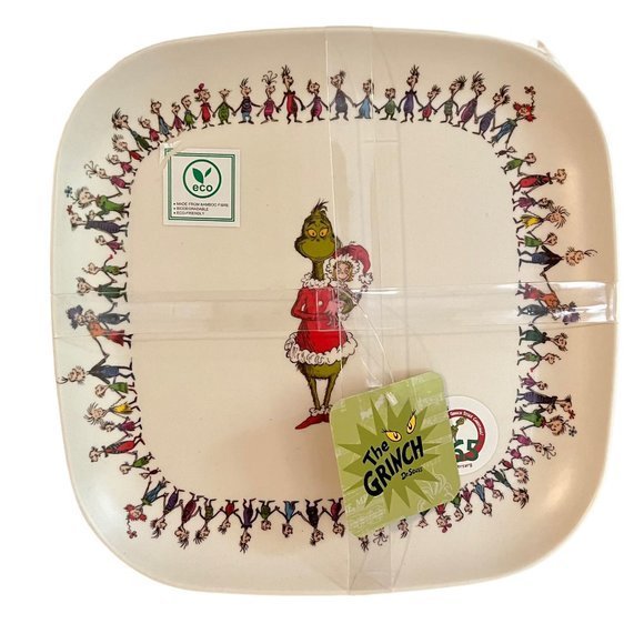 Dr. Seuss Holiday Dr Seuss The Grinch Christmas Bamboo Fibre Dinner Plates Poshmark